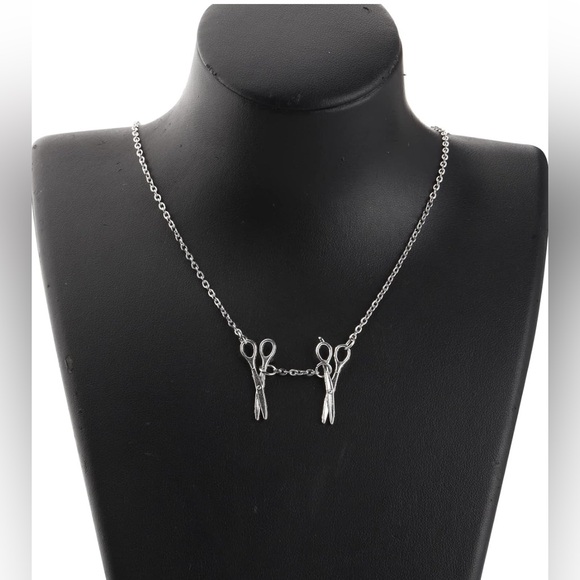 Scissor Sterling Silver Trinket Queer Grunge Clasp Necklace - Picture 1 of 3